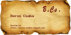 Beros Csaba névjegykártya